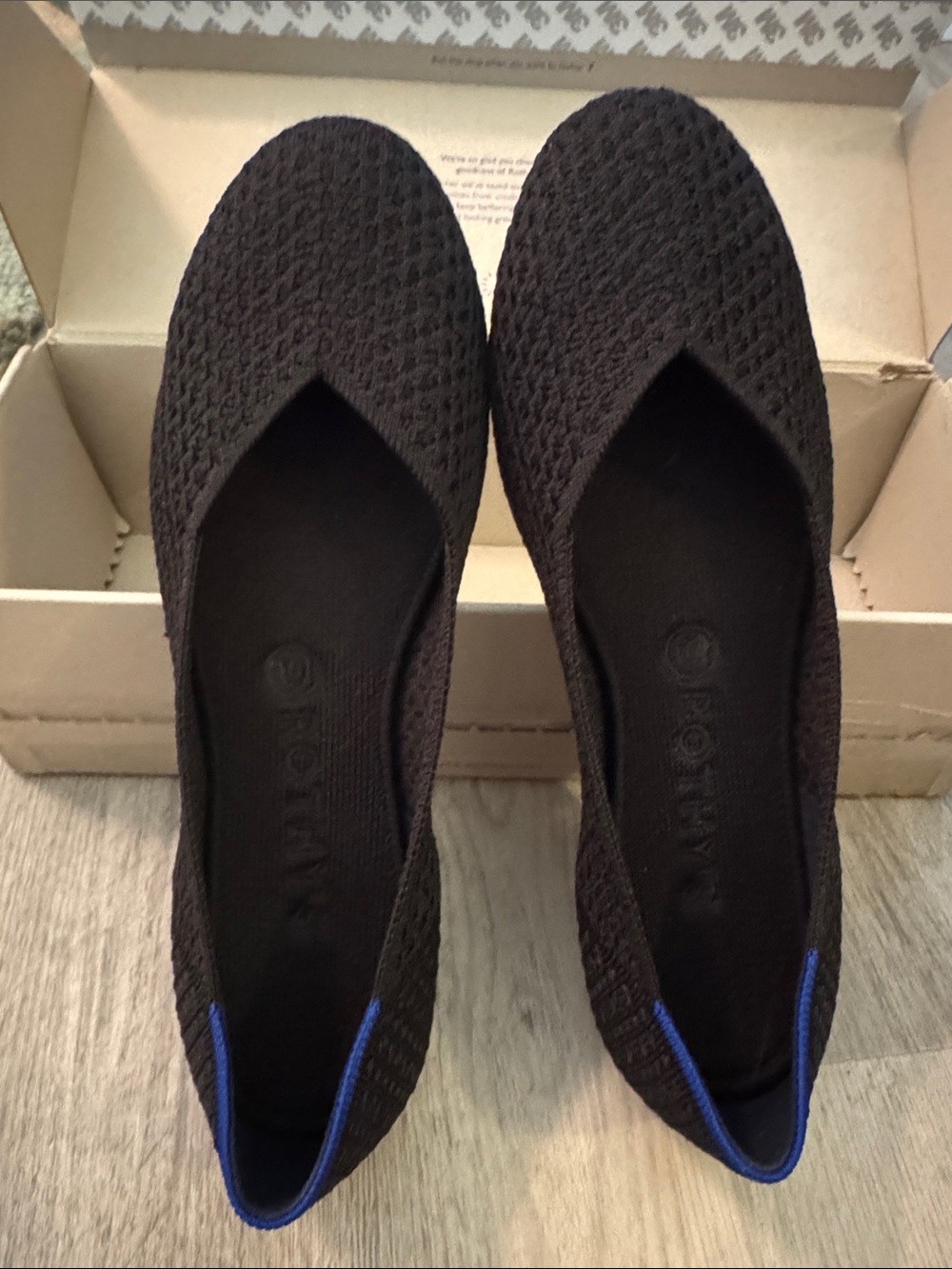 NWB Rothy’s Black Swiss Dot Round Toe